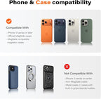 Magnetic Car Phone Mount - Designed Only for MagSafe iPhone 17-12 Series, Orange/Black Data Cable (Random)