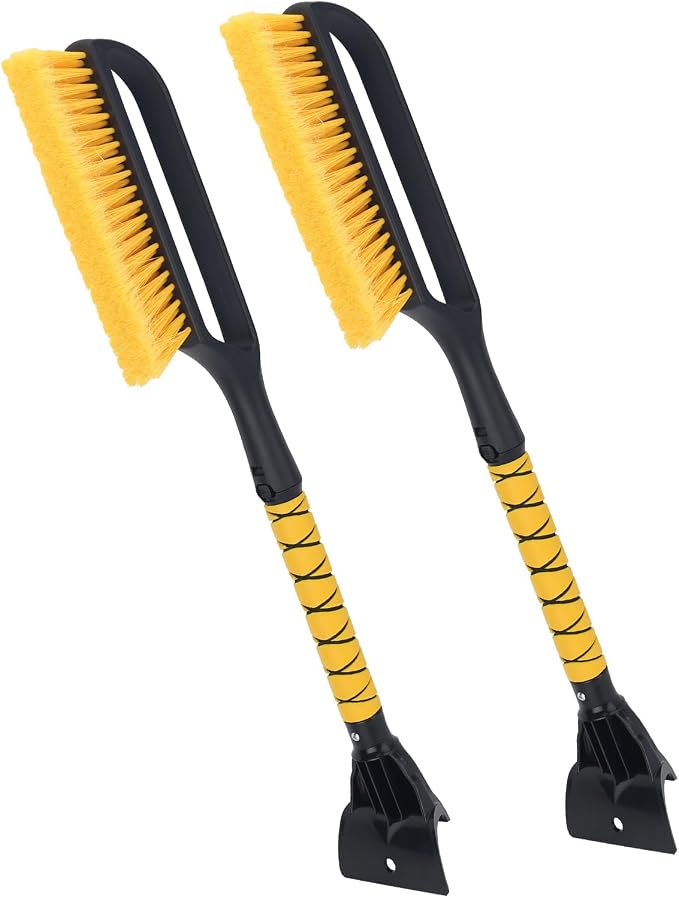 Ice Scrapers for Car Windshield, 2 Pack 27'' Snow Removal Brush for SUV and Truck Window, Automotive Winter Accessories