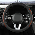 Car Steering Wheel Cover, Leather Steering Wheel Cover Brown Universal 14.5-15 Inch Microfiber Leather Anti-Slip Breathable Auto Steering Wheel Covers for Men Women (Brown)