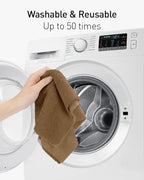 Microfiber Cleaning Cloth Roll- 75 Sheets, 12" x 12" (TAN) | Super Absorbent, Lint-free, Tear-away Microfiber Towel Roll, for All-Purpose Cleaning