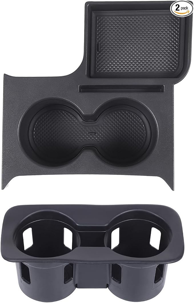 Center Console Cup Holder Organizer Kit Compatible with Ford Maverick 2022+ | Front Seat Armrest Storage Box Dual Cup Holder Coaster Insert Tray Drink Holder Interior Accessories for Maverick 2022-2026