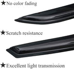 4-pcs Sun Rain Snow Vent Guard Shade Window Visors for 2007-2013 Chevy/GMC Crew Cab Pickup SUV Wind Deflectors, 94515 Truck Window Visor Rain Guards