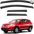 Rain Guards for 2009-2013 Nissan Rogue, Out-Channel Window Visor Shields Vent Deflector Shade Wind Dark Smoke for 2014-2015 Rogue Select SV SL S Krom 2010 2011 2012, Tape-On Outside-Mount, 4PCS