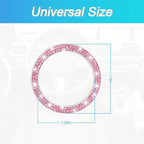 Car Bling Crystal Rhinestone Engine Start Ring Decals, 2 Pack Car Push Start Button Cover/Sticker, Key Ignition Knob Bling Ring, Sparkling Car Interior Accessories for Women (Double Pink)