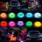 El Wire Neon Light Interior Car Light, Ambient Lighting Kits for Xmas Halloween Christmas Car Interior Decoration(5m/16ft, Fluorescent Green)