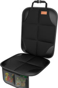 Car Seat Protector [1 Pack] Large Auto Protector for Child Seats with Thickest Padding and Non-Slip Backing Mesh Pockets for SUV, Sedan, Truck, Leather and Fabric - Black
