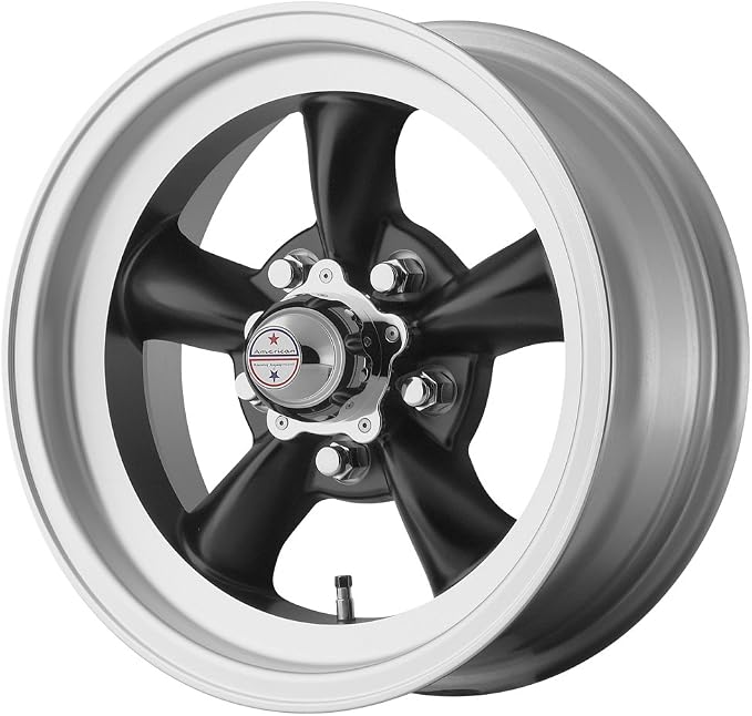 Vintage VN105 TORQ THRUST D 15X4.5 5X4.5 2.16-15mm SATIN BLACK MACHINED LIP - VN1055465B