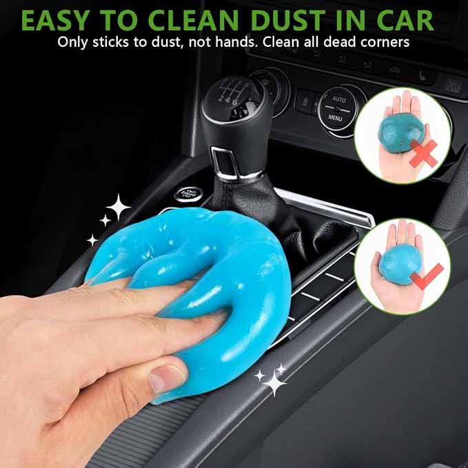 4 Pack Car Cleaning Gel Slime Clean Putty Dust Remover Car Interior Cleaner Kit Supplies Accessories Auto Detailing Tools for Air Vents Consoles Cup Holders Keyboards Notebook Camera