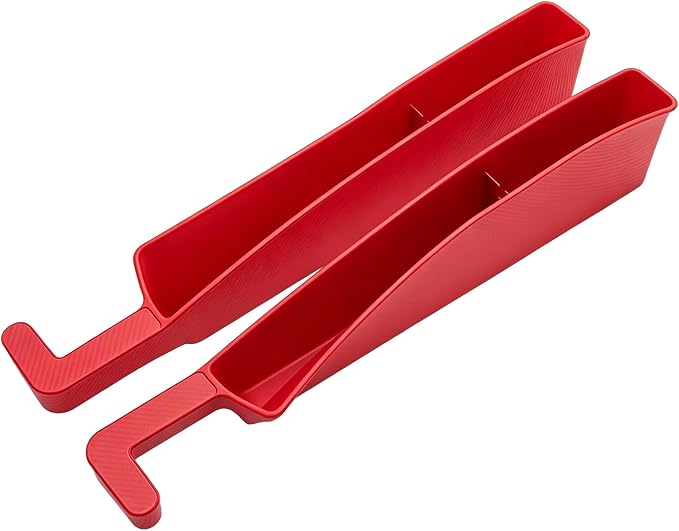 2PCS New Car Seat Gap Stopper with 2 Storage Areas，Car Seat Gap Storage Organizer for Phone Keys Wallet，Universal Car Seat Gap Filler Interior Accessories (Red)