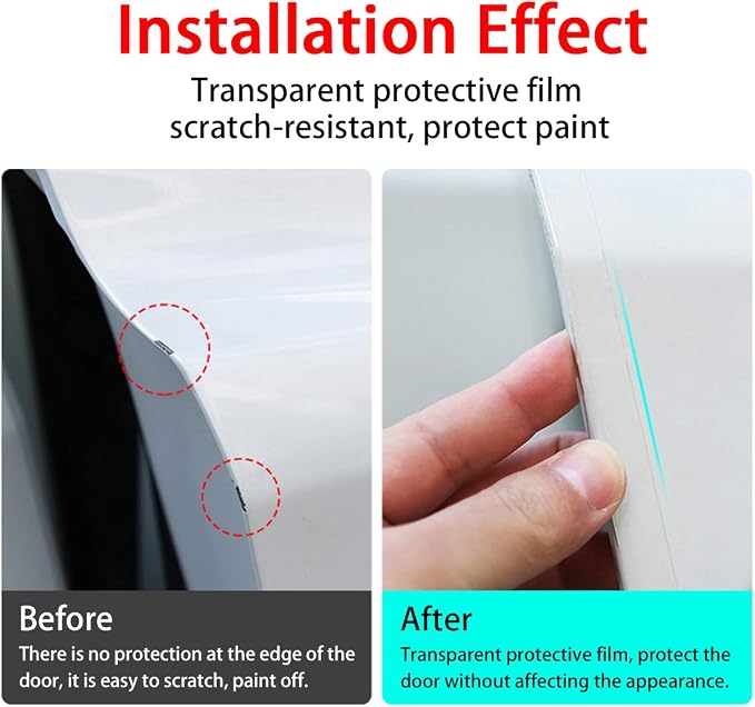 Universal Car Door Edge Guard, 2.7In x 33Ft Door Sill Protector, Automotive Anti-Collision Strip for Car Door Edge/Front and Rear Bumper/Door Sill Protector, Transparent