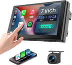 7 inch Car Stereo Double Din with Wireless Carplay&Android Auto,Bluetooth,Channel RCA,Backup Camera,SWC,FM/AM|Apple Carplay Radio Screen for Car Audio Receivers|HD Touchscreen car Audio