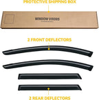 Window Visor for 2009-2013 Toyota Matrix & 2009-2010 Pontiac Vibe, Out-Channel Rain Guards Shields Vent Deflector Shade Wind Dark Smoke, Tape-On Outside-Mount, 4PCS