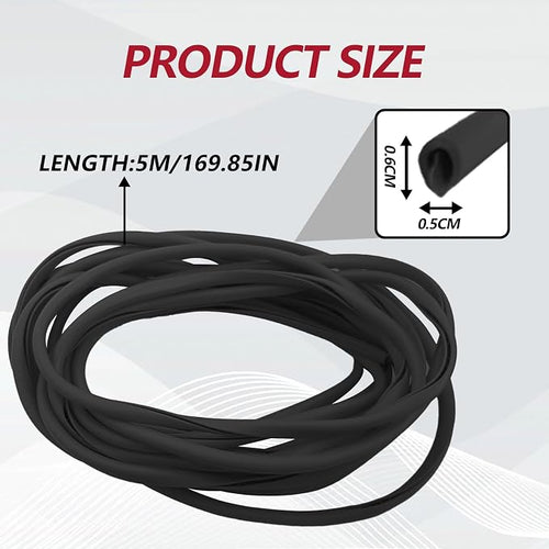 16FT (5M) Car Door Edge Protector, Universal U Shape Trim Molding Rubber Seal Protector with Fits Most Cars (Black)