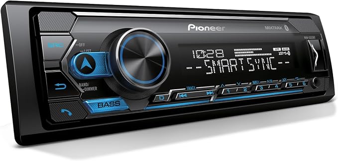 MVH-S322BT 1-Din Digital Media Receiver – Bluetooth, USB, Color Change, FLAC, Voice Control, 50W x 4 Output, 13-Band EQ, AM/FM Radio, iPhone/Android Compatible, Front, Rear/SW Selectable RCA