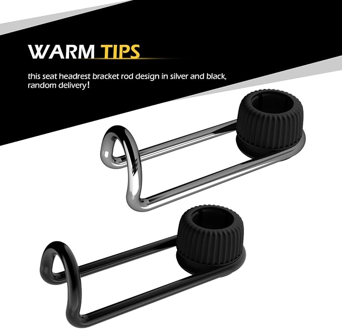 Headrest Hooks for Car, 10KG Ultra High Load Bearing Alloy Concealable Swivel Buckle Design Headrest Pole Hook, Seat Headrest Storage Accessory, SayGoodbye to The Messy Space！ (Black)