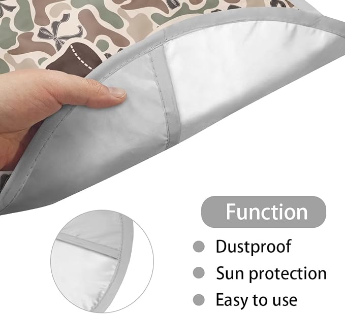 Camo Bow Steering Wheel Cover Sun Shade Universal Anti-Heat Aluminum Foil Auto Interior Protector,Block UV Rays Cool in Summer Universal for Cars Truck SUV Van