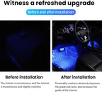 Car Interior LED Lights, Automotive Ambient Neon Light Kit with USB Port, Car Accessories, Gifts for Men and Women, 4 in 1 Decoration Lights for Car, Garden, Home, Party（Blue）