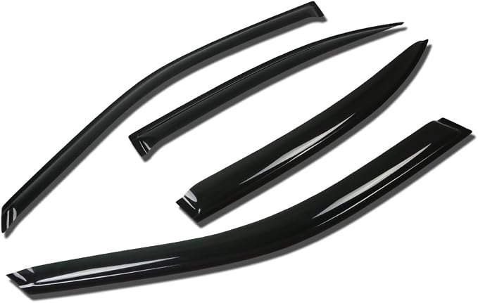 4Pcs Tape-On Window Visor Compatible with 2000 2001 2002 2003 Nissan Maxima 2000-2003, Deflector Rain Guard, Acrylic Black