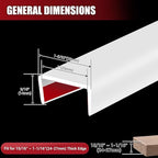 Rubber Edge Trim, Flexible Self-Adhesive U Shaped Peel and Stick Edge Banding, 1"(25.4mm) Big Size U Channel Edge Protector, Baby Proof Edge Guards for Woods, Plywood, Furniture, 20Ft, White
