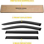 Rain Guards for 2014-2023 Jeep Cherokee, Out-Channel Window Visor Shields Vent Deflector Shade Wind Dark Smoke Jeep Cherokee KL Latitude Altitude Limited Trailhawk, Tape-On Outside-Mount, 4PCS