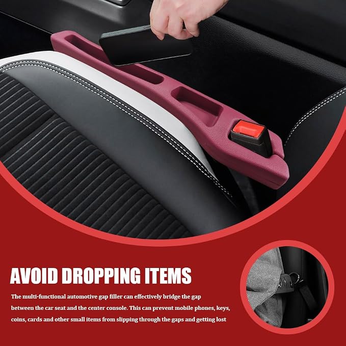 2PCS No Drop Seat Guard, Car Seat Gap Filler, Multi-Function Car Side Gap Filler for Prevent Items Falling, Universal Auto Blocker Between Seats Auto Organizer Accessories for Most Cars