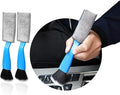 2 PCS Double Head Brush for Car Clean, Soft Auto Interior Duster Detailing Brushes, Universal Vehicle Dashboard Screen, Air Vents, Computer etc Cleaning Tool Accessories (Blue)
