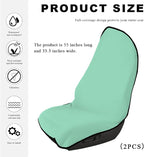 2PCS Car Towel Seat Cover, Waterproof Sweating Non-Slip Premium Soft Towel Carseat Protector, Universal Machine Washable Car Truck SUV Front Seat Cover for Gym Workout Beach Hiking (Mint Green)