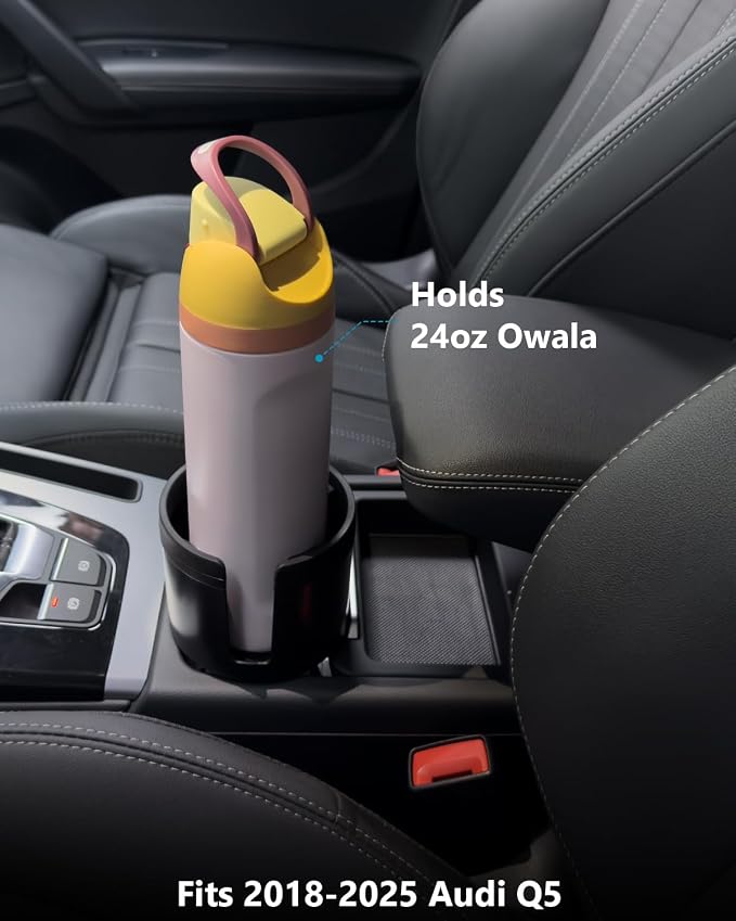 Car Cup Holder Expander, Long Base for 32-40oz Large Bottles | For Deeper cup holders on RAV4, Adjustable offset adapter, Holds 3.4-3.8 in bottles Mugs, Extender for Yeti Owala Hydro Flask