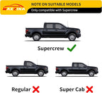 Extended Visor Rain Guards Compatible with 2015+ F150 2017+ Raptor F-250 F-350 F-450 F-550 Super Duty SuperCrew Front and Rear in-Channel Window Visors Wind Deflectors 4PCS Accessories