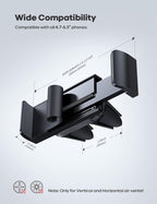Car Vent Phone Mount - Air Vent Clip Holder, Universal Stand Hands Free Cradle Compatible with Cell Phone 16 15 14 13 12 Mini 11 Pro Xs Max Xr X 8 7 6 6s Plus SE Smartphones Black