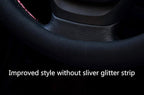 Steering Wheel Cover with Microfiber Leather for Car Truck SUV 15 inch (Black)