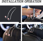 Auto Hooks Bling Car Hangers Organizer Seat Headrest Hooks Strong and Durable Backseat Hanger Storage Universal for SUV Truck Vehicle 2 Pack (Pink)
