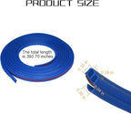 Car Door Rubber Seal Strip, 32.8Ft Self Adhesive Weather Stripping Automotive Edge Trim, Weatherstrip Soundproof Vehicle Tailgate Window Sealing Cover, Universal for SUV RV Truck (Blue)