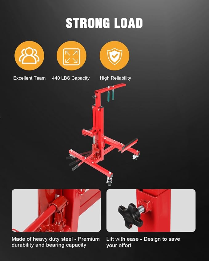 Car Door Hydraulic Lift, Remover Jack Stands Lift Hoist Hydraulic Car Back Door Hydraulic Lift Mobile Rolling Door Bumper Jack Stand Dolly kit - Red