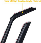 in-Channel Window Visors Rain Guards for 2017-2026 Ford F250 F350 F450 F550 Super Duty SuperCrew, Window Vent Wind Shades Deflectors for 17-26 F-250~F-550 SD Crew Cab