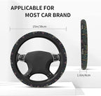 Wildflower Car Steering Wheel Cover for Women Men, Non-Slip Steering Wheel Protector, Universal 14"-15" Fit for Cars, SUVs, Trucks (Wild Flowers)