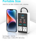 300W 12V to 110V Car Power Inverter, with Dual USB-A 24W and USB-C 65W, Dual AC Car Plug Adapter Outlet and Equipped with a Display Screen.Suitable for car Trips, Camping,Charging laptops