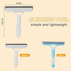 Pro 3 in 1 Window Cleaning Scraper with 2 Replaceable Cleaning Cotton Strips, 3 in 1 Spray Squeegee, Window Squeegee, Suitable for Cleaning Bathroom Glass, Mirrors, Car Windows (White)