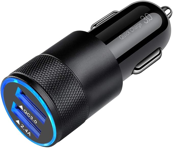 Fast Car Charger, Quick Charging 5.4A/30W Phone USB Adapter Rapid Plug 2 Port Cigarette Lighter Auto Charger Flush Compatible Samsung, Tablet, iPhone, iPad, LG, Automobile