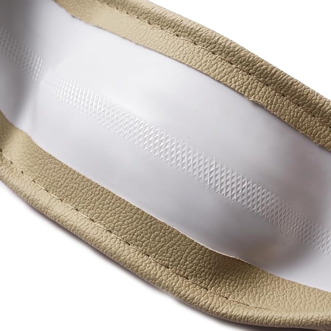 Line Rider Universal Fit Delux Leather Steering Wheel Cover, for suvs,sedans,Vans,Trucks for 14.7" to 15" (Beige)