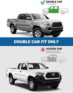 Low Profile Rain Guards Compatible with 2016-2023 Tacoma Double Cab Outside Mount Window Vent Visor Tape-On Window Deflectors Vent Shades 3rd Gen Tacoma Accessories