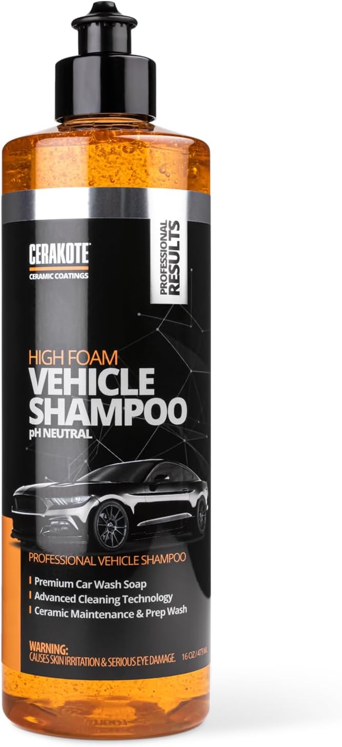 High Foam Vehicle Shampoo (16 oz) – pH Neutral Premium Car Wash Soap for FoamCannon, SnowFoam, Pressure Washer & Hand Wash – Ceramic Coating Prep & Maintenance – Citrus Scent – Maximum Suds