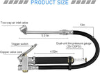 Heavy Duty Bayonet Style Tire Inflator with Air Chuck, 0-200PSI 17PCS Auto Tire Pressure Gauge with 4 Way Tool & Valve Core, Air Compressor Accessories, Universal for Sedan Truck SUV (Black)