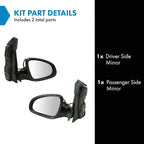 2 Piece Driver and Passenger Side Mirror Assembly Set Electric Adjustment Heated No Memory Black Compatible with 2012-2017 Buick Verano GM1320439 GM1321439