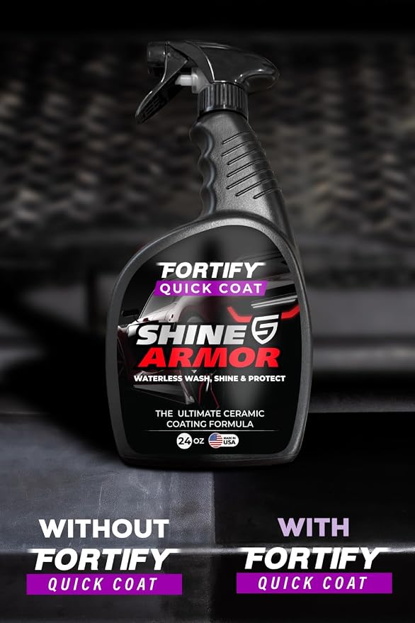 Fortify Quick Coat 24oz | 3-in-1 Ceramic Car Wax Waterless Wash | Spray On, Wipe Off in Under 10 Minutes. 6 to 12 Month Ceramic Protection on Paint, Glass, Chrome, Trim & Wheels. Made in USA