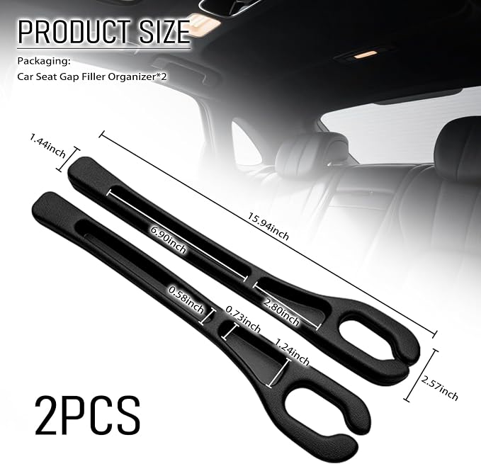 2PCS Car Seat Gap Filler Organizer,Soft Car Gap Filler Organizer for Filling Gaps with Storage Slots,Versatile Cars Seat Gaps Fillers Strip Cars Interior Accessories