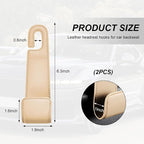 2 PCS Car Seat Headrest Hooks, Microfiber Leather Hanger Holder Hook for Hanging Purse and Bag, Universal Vehicle Back Seat Organizer Hook for Grocery Bag Handbag Coat (Beige)