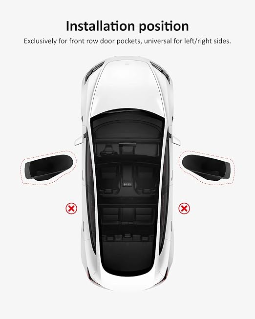 for Tesla Model 3 Highland 2024 2025 2026 Front Door Pocket Insert Trash Can, Model 3 Accessories Side Door Garbage Storage Organizer 2-Pack