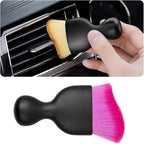 Car Interior Detailing Brush, Auto Soft Hair Cleaning Brushes, Scratch Free Curved Dirt Dust Collectors, Removal Tool for Vehicle Dashboard Air Conditioner Vents Leather (Deep Purple/1PCS)