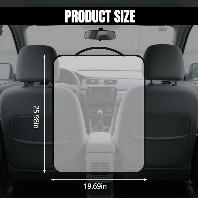 2PCS Kick Mats Back Seat Protector for Kids, Waterproof PVC Car Back of Seat Protector, Seatback Cover for Car Front Seats, Protection Against Dirt Dust Mud Scratches and Stain (Transparent)